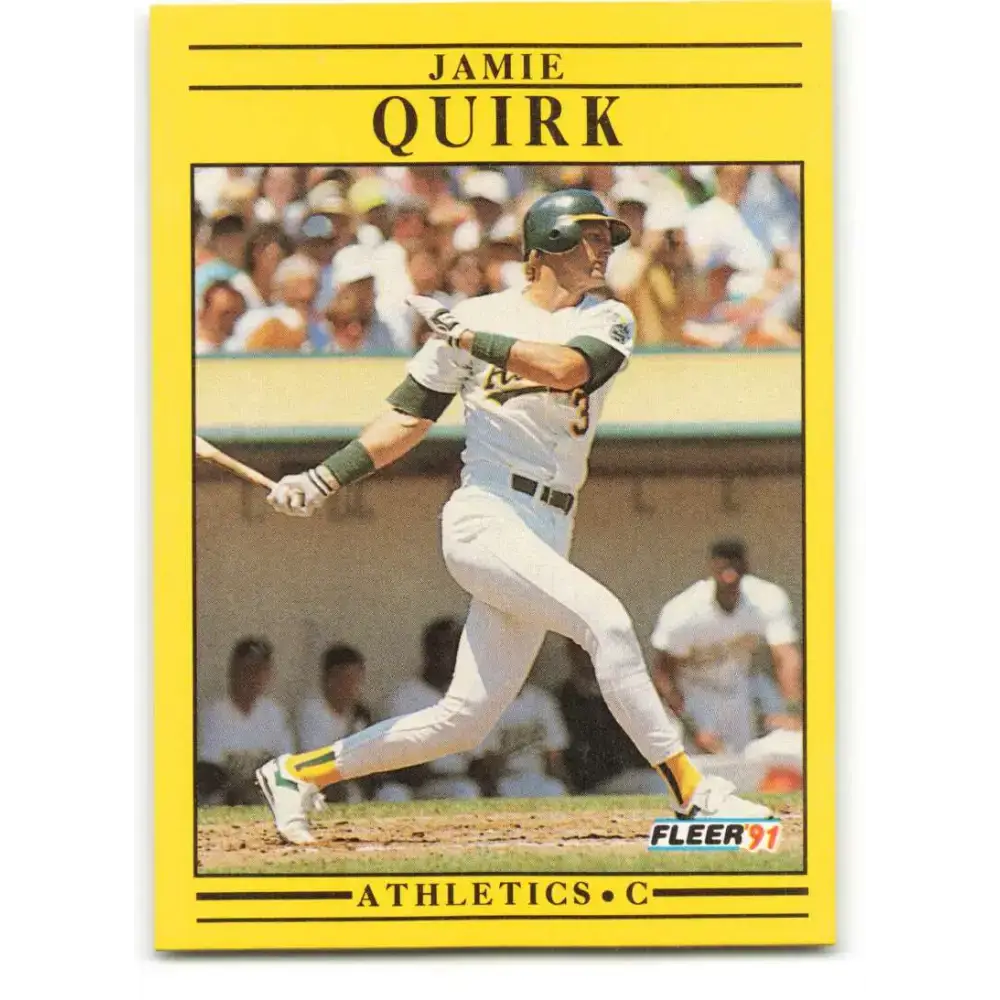 1991 Fleer #21 Jamie Quirk NM-MT Oakland Athletics Baseball Card - Baseball Card Single