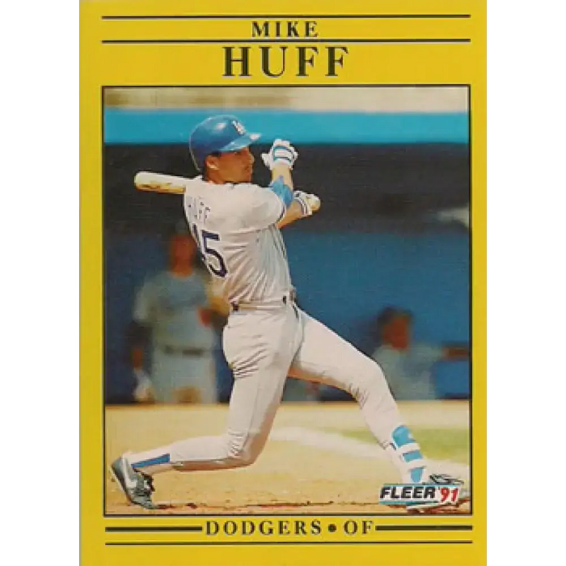 1991 Fleer #210 Mike Huff NM-MT Los Angeles Dodgers Baseball Card - Baseball Card Single