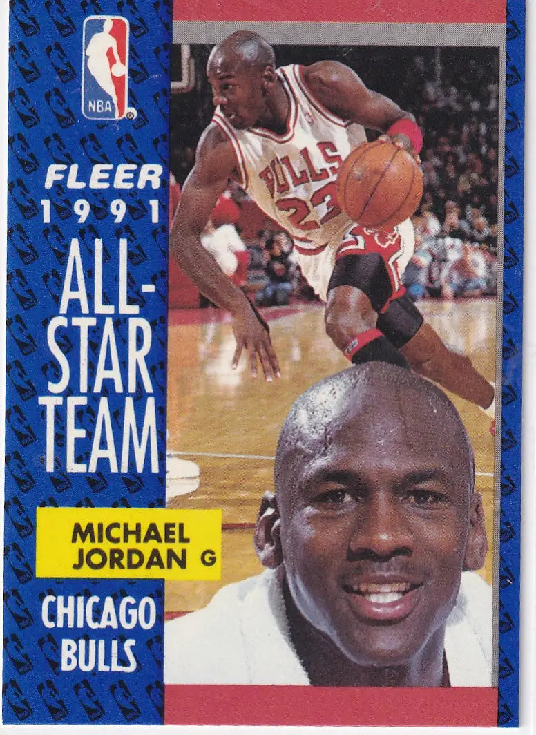 1991 FLEER #211 MICHAEL JORDAN ALL STAR TEAM- CHICAGO BULLS