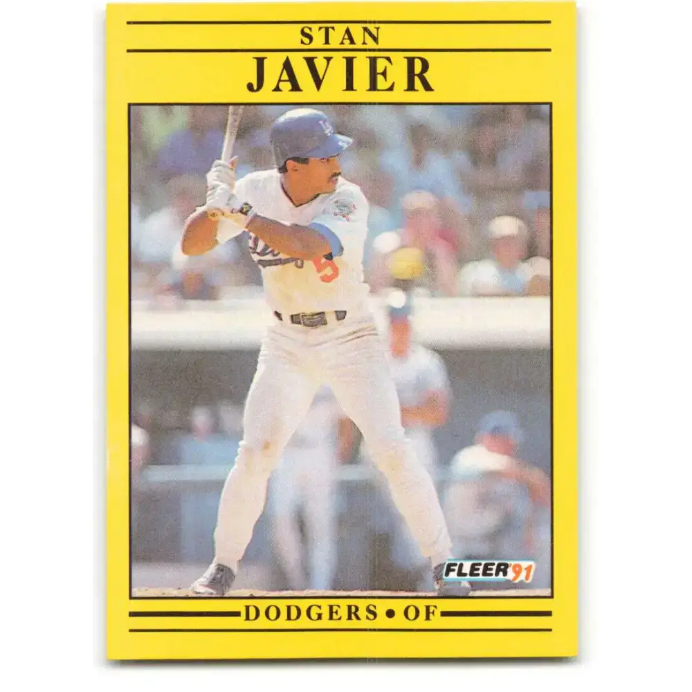1991 Fleer #211 Stan Javier NM-MT Los Angeles Dodgers Baseball Card - Baseball Card Single