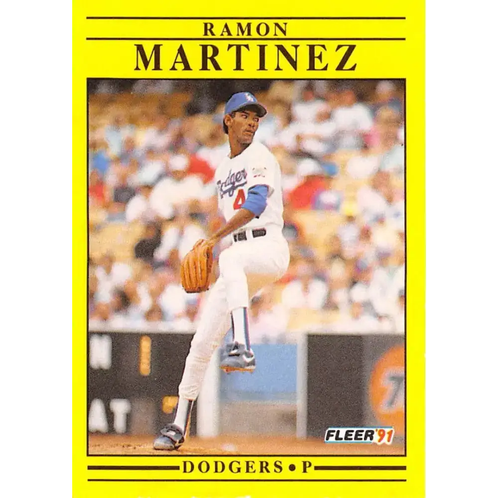 1991 Fleer #212 Ramon Martinez NM-MT Los Angeles Dodgers Baseball Card - Baseball Card Single