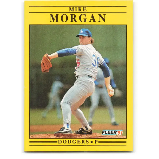 1991 Fleer #213 Mike Morgan NM-MT Los Angeles Dodgers Baseball Card - Baseball Card Single