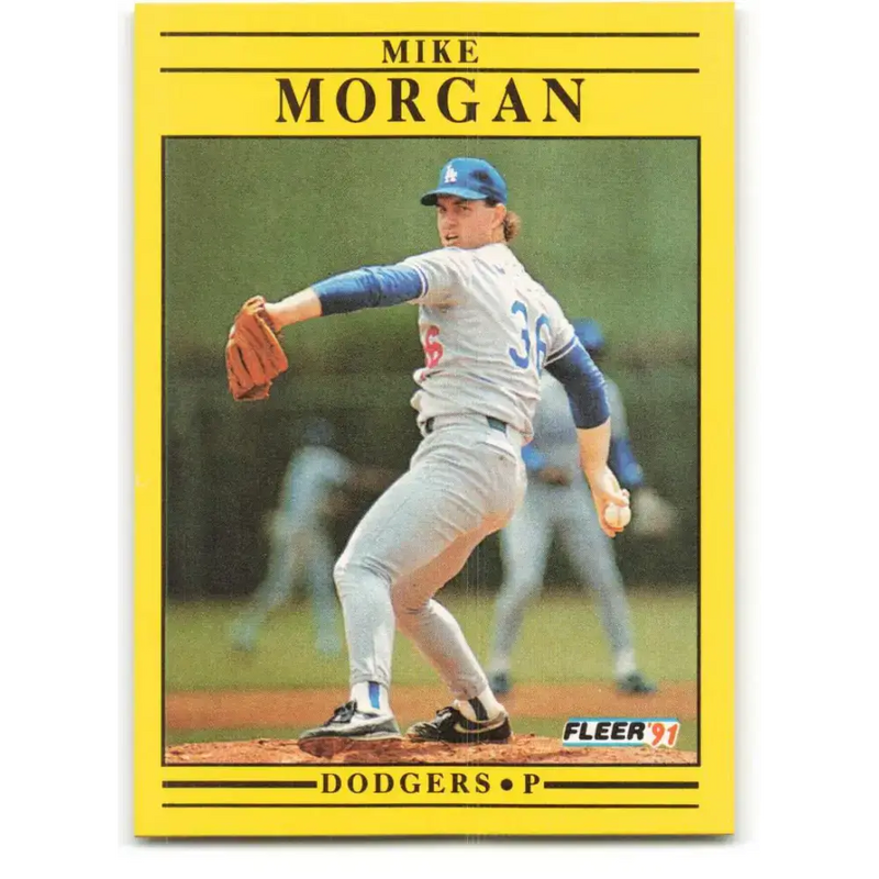1991 Fleer #213 Mike Morgan NM-MT Los Angeles Dodgers Baseball Card
