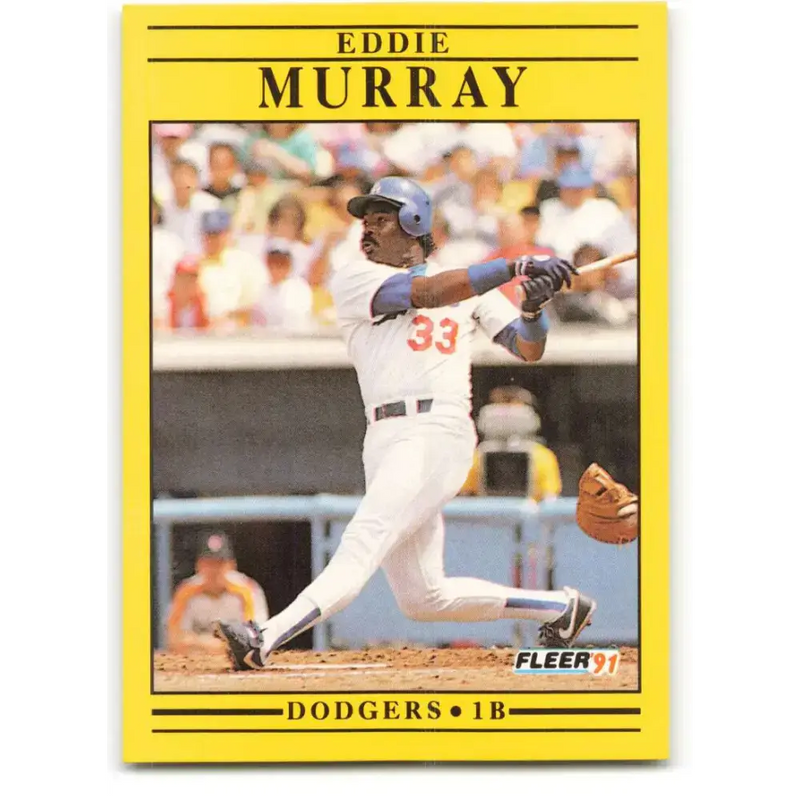 1991 Fleer #214 Eddie Murray NM-MT Los Angeles Dodgers Baseball Card - Baseball Card Single