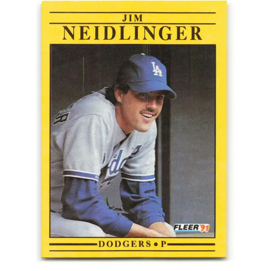 1991 Fleer #215 Jim Neidlinger NM-MT RC Rookie Los Angeles Dodgers Baseball Card - Baseball Card Single