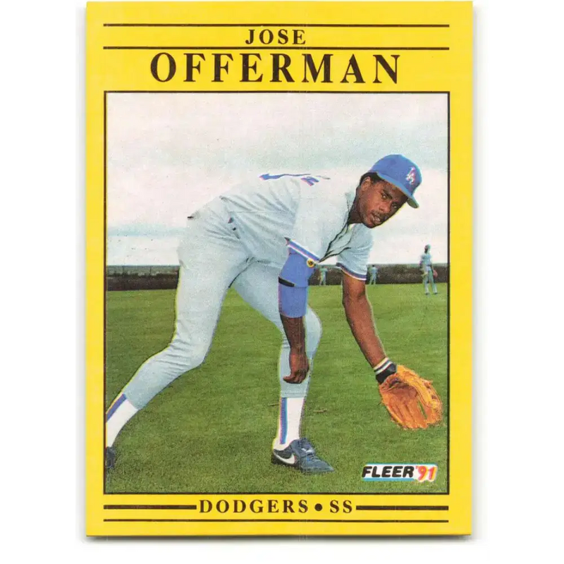 1991 Fleer #216 Jose Offerman NM-MT Los Angeles Dodgers Baseball Card
