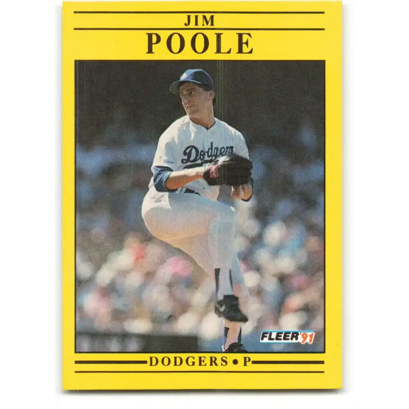 1991 Fleer #217 Jim Poole NM-MT Los Angeles Dodgers Baseball Card - Baseball Card Single