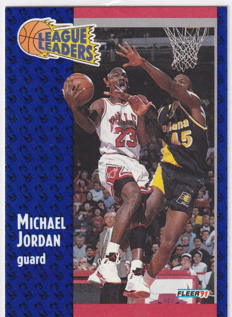 1991 FLEER #220 MICHAEL JORDAN LEAGUE LEADERS- CHICAGO BULLS