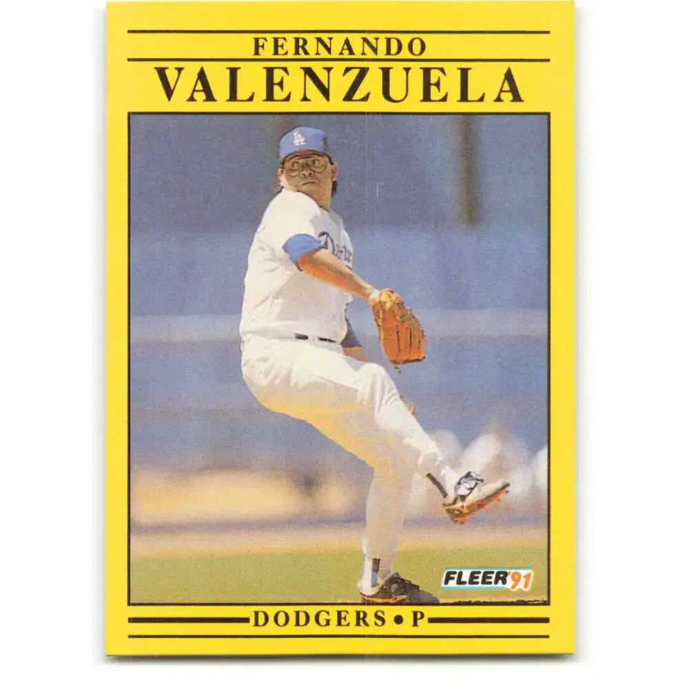 1991 Fleer #222 Fernando Valenzuela NM-MT Los Angeles Dodgers Baseball Card - Baseball Card Single