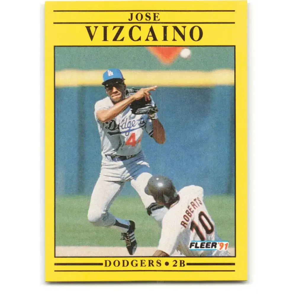 1991 Fleer #223 Jose Vizcaino NM-MT Los Angeles Dodgers Baseball Card - Baseball Card Single