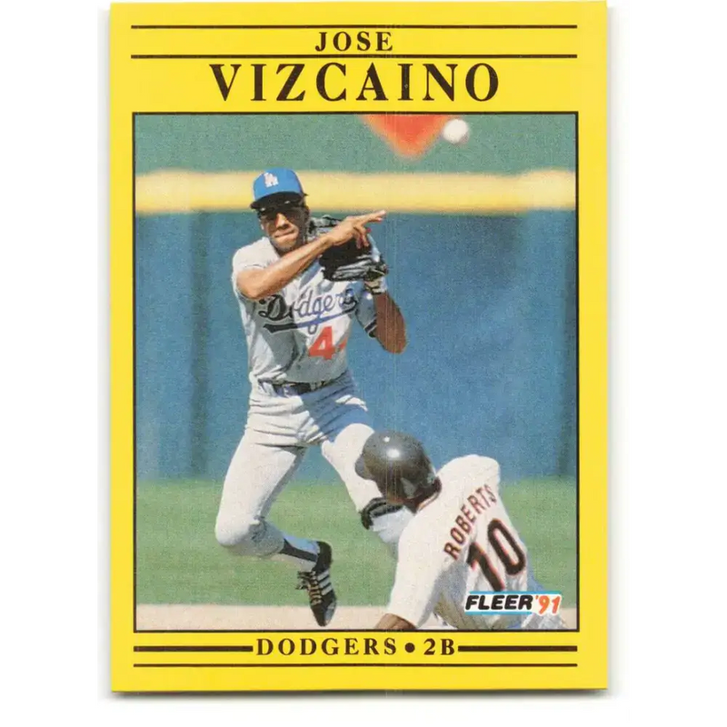 1991 Fleer #223 Jose Vizcaino NM-MT Los Angeles Dodgers Baseball Card - Baseball Card Single