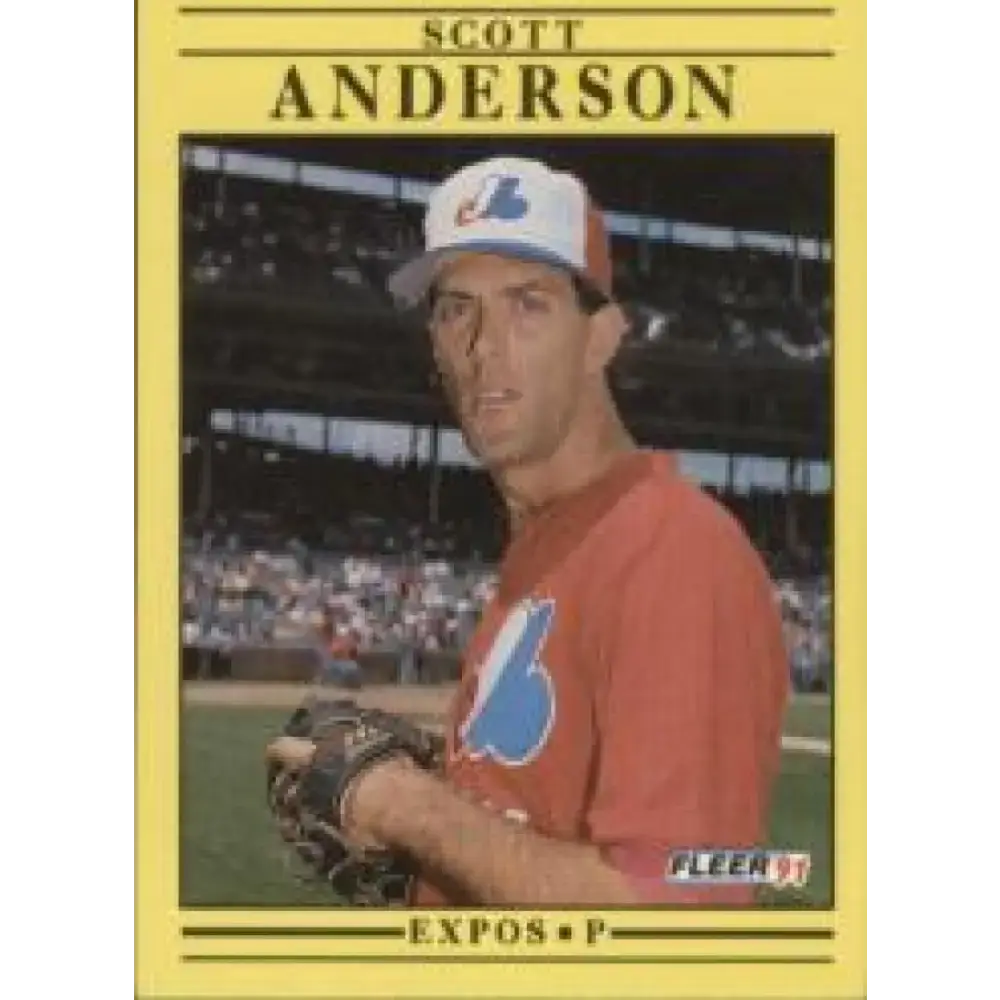 1991 Fleer #225 Scott Anderson NM-MT RC Rookie Montreal Expos Baseball Card - Baseball Card Single