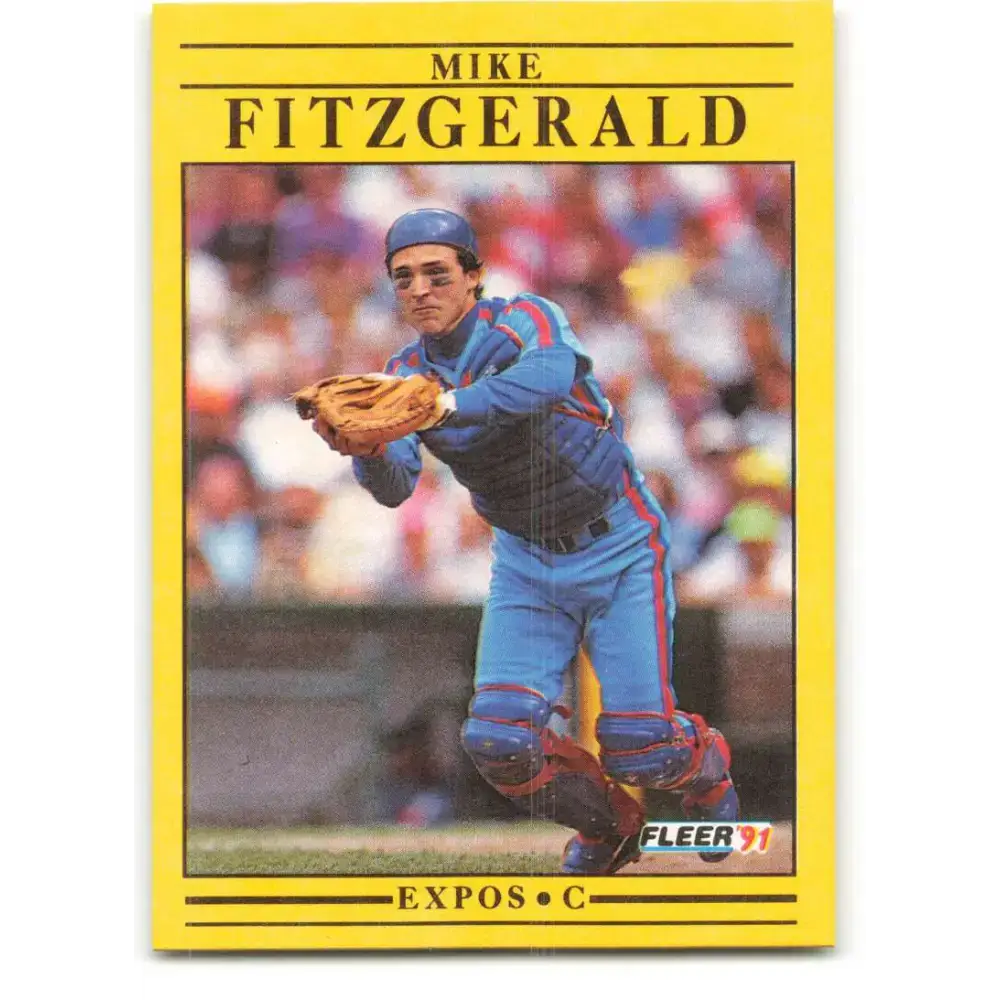 1991 Fleer #229 Mike Fitzgerald NM-MT Montreal Expos Baseball Card - Baseball Card Single