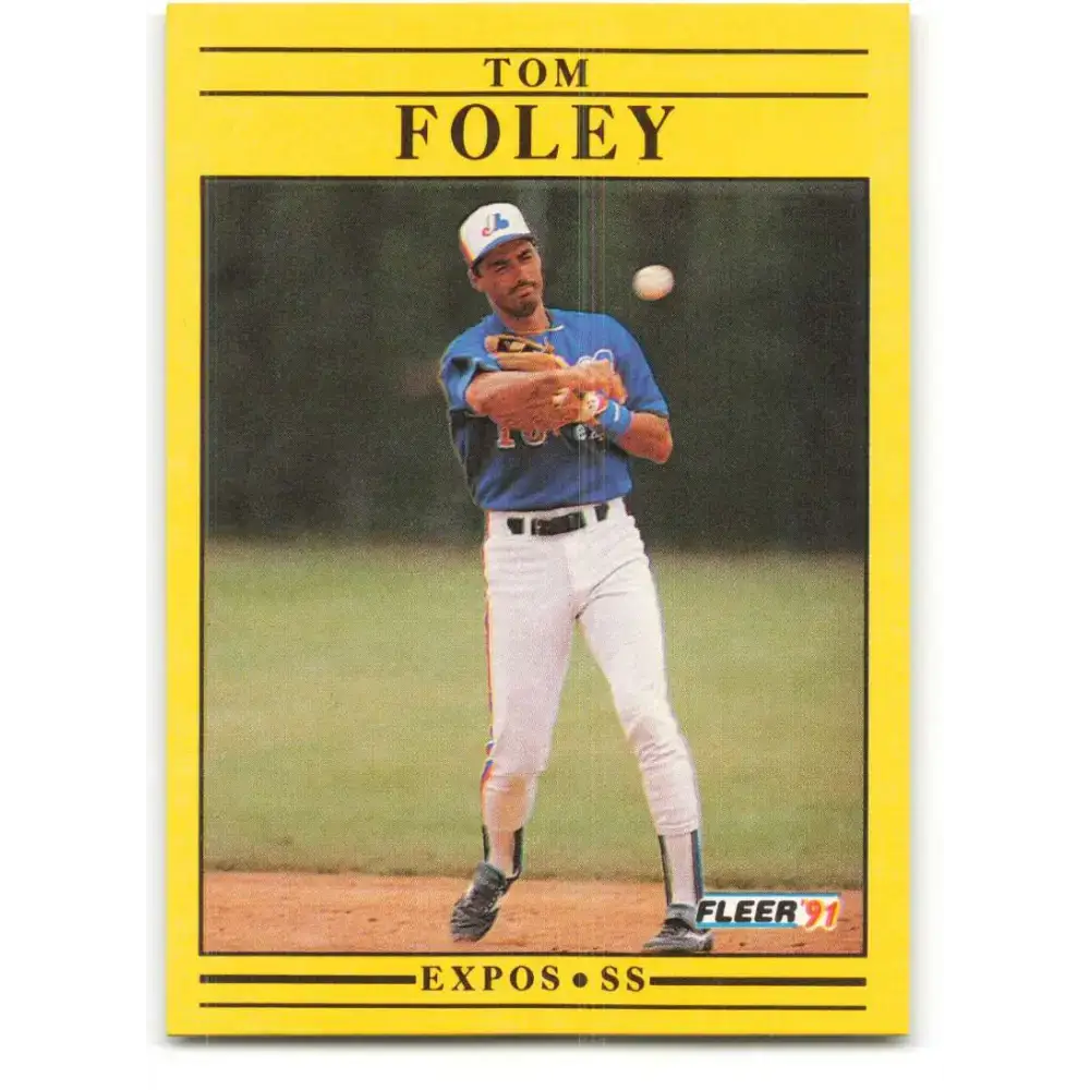 1991 Fleer #230 Tom Foley NM-MT Montreal Expos Baseball Card - Baseball Card Single