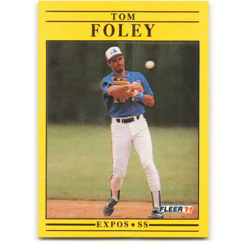 1991 Fleer #230 Tom Foley NM-MT Montreal Expos Baseball Card - Baseball Card Single