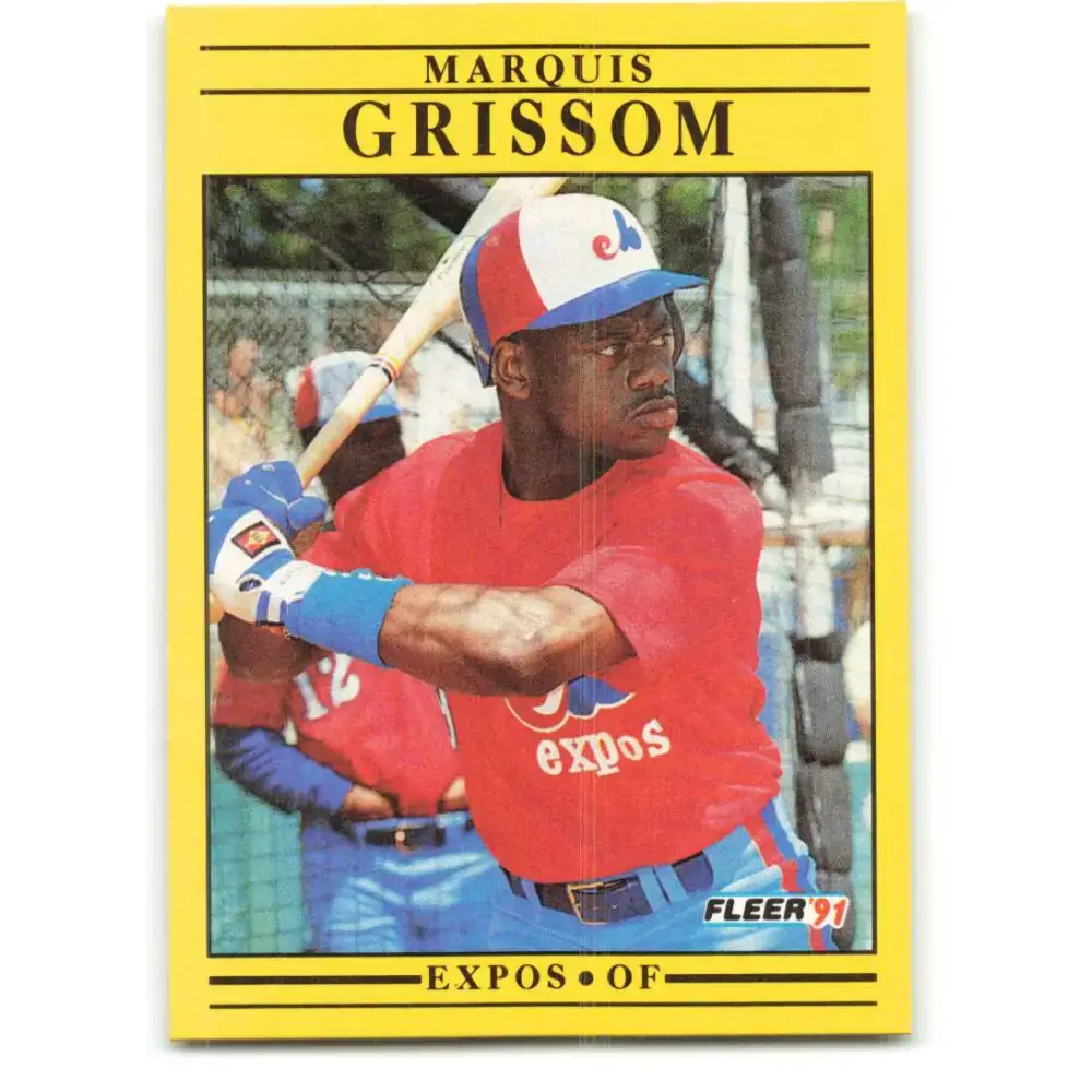 1991 Fleer #234 Marquis Grissom NM-MT Montreal Expos Baseball Card - Baseball Card Single