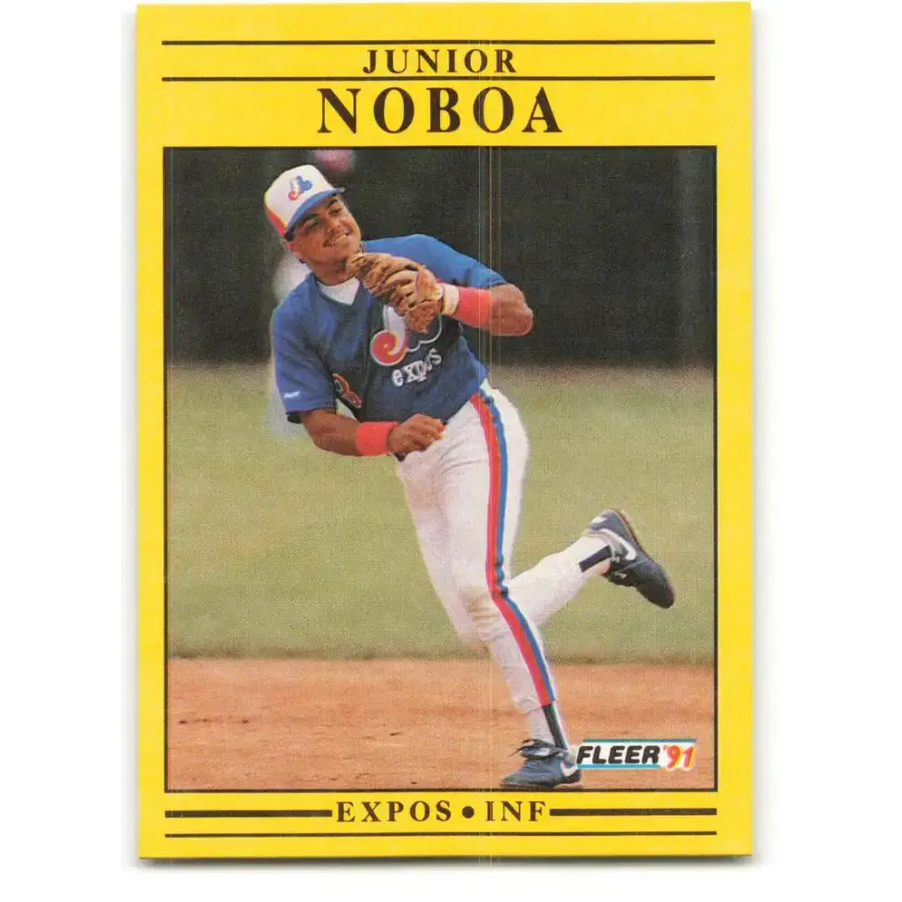 1991 Fleer #242 Junior Noboa NM-MT Montreal Expos Baseball Card - Baseball Card Single