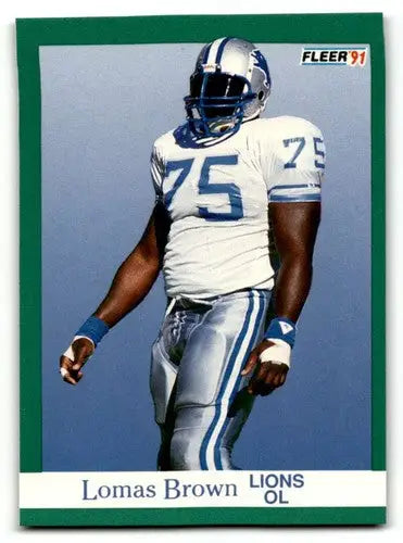 1991 Fleer #242 Lomas Brown Detroit Lions Football Cards NM Near Min ID:60495 - Football Card Single