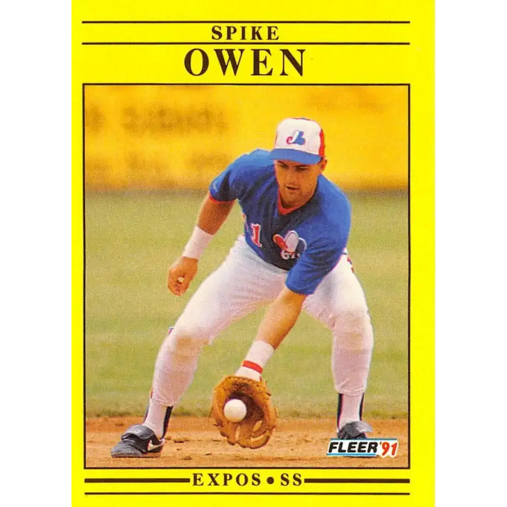 1991 Fleer #243 Spike Owen NM-MT Montreal Expos Baseball Card - Baseball Card Single