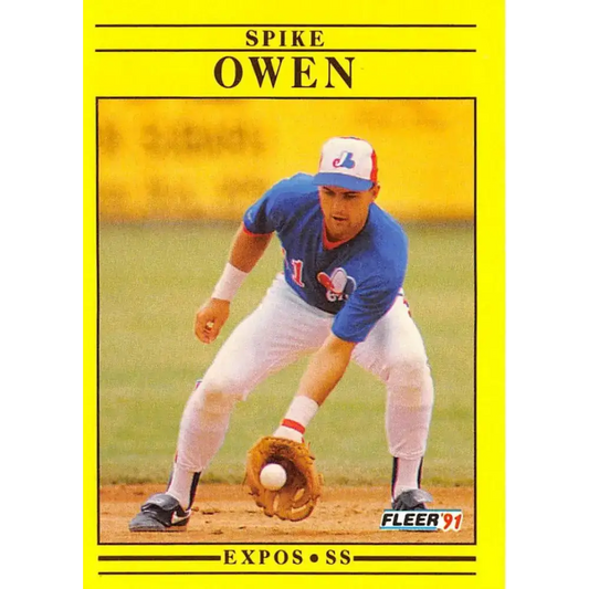 1991 Fleer #243 Spike Owen NM-MT Montreal Expos Baseball Card - Baseball Card Single