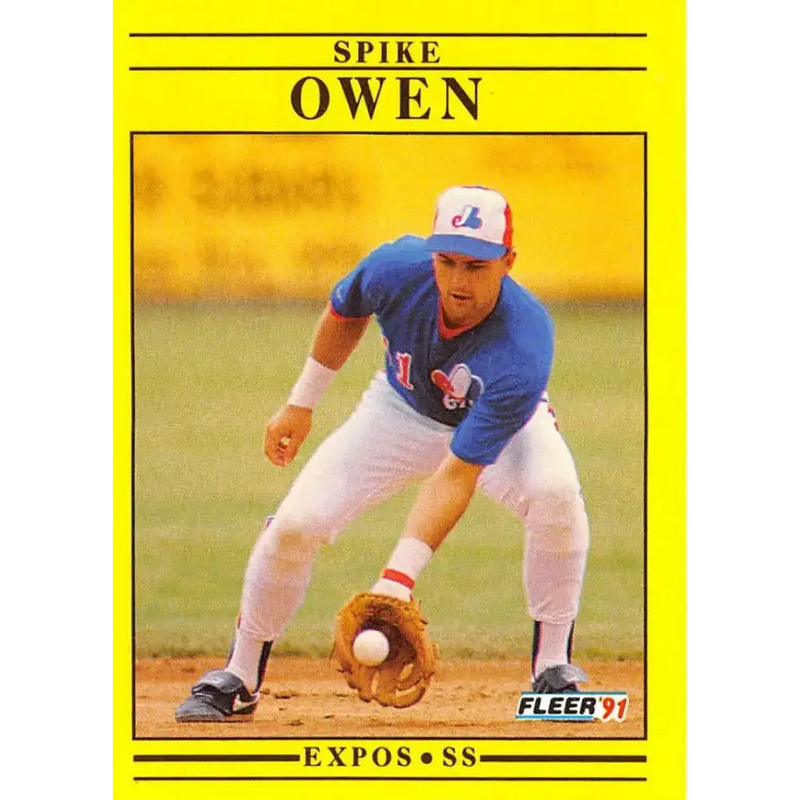 1991 Fleer #243 Spike Owen NM-MT Montreal Expos Baseball Card - Baseball Card Single