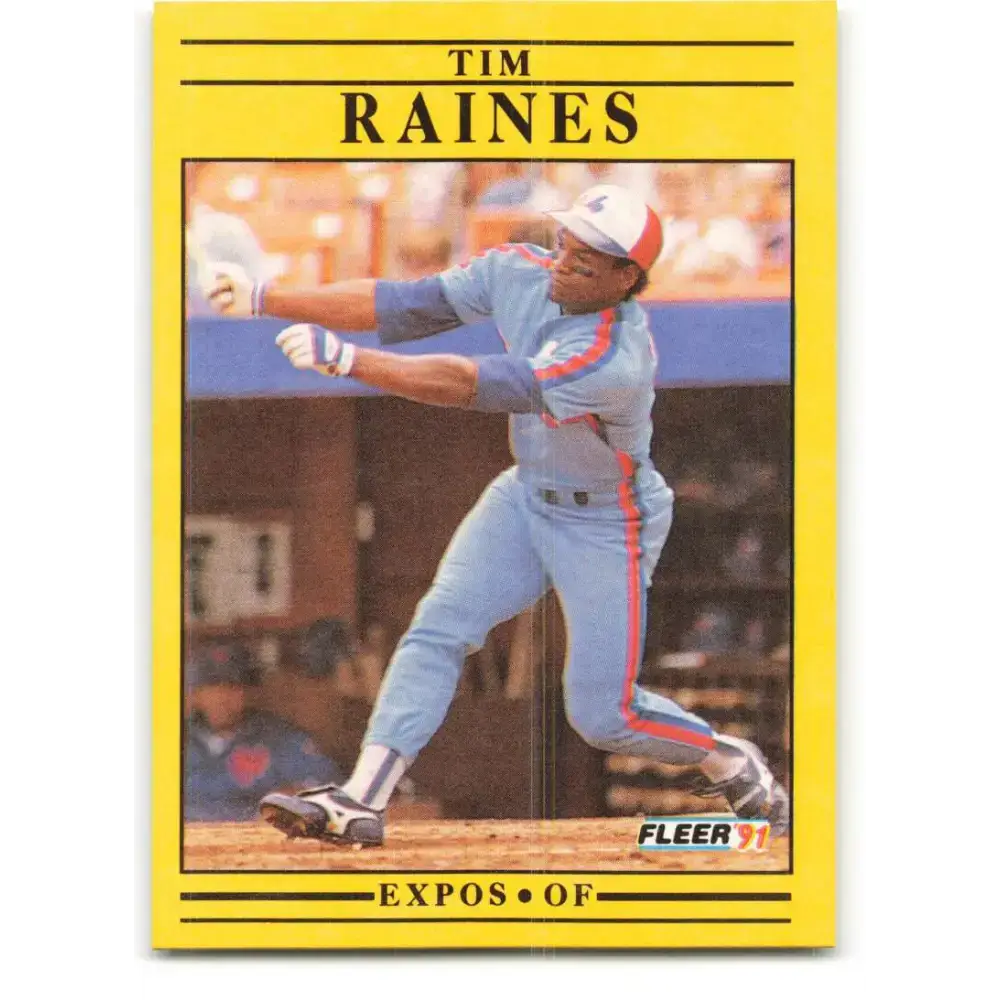 1991 Fleer #244 Tim Raines NM-MT Montreal Expos Baseball Card - Baseball Card Single