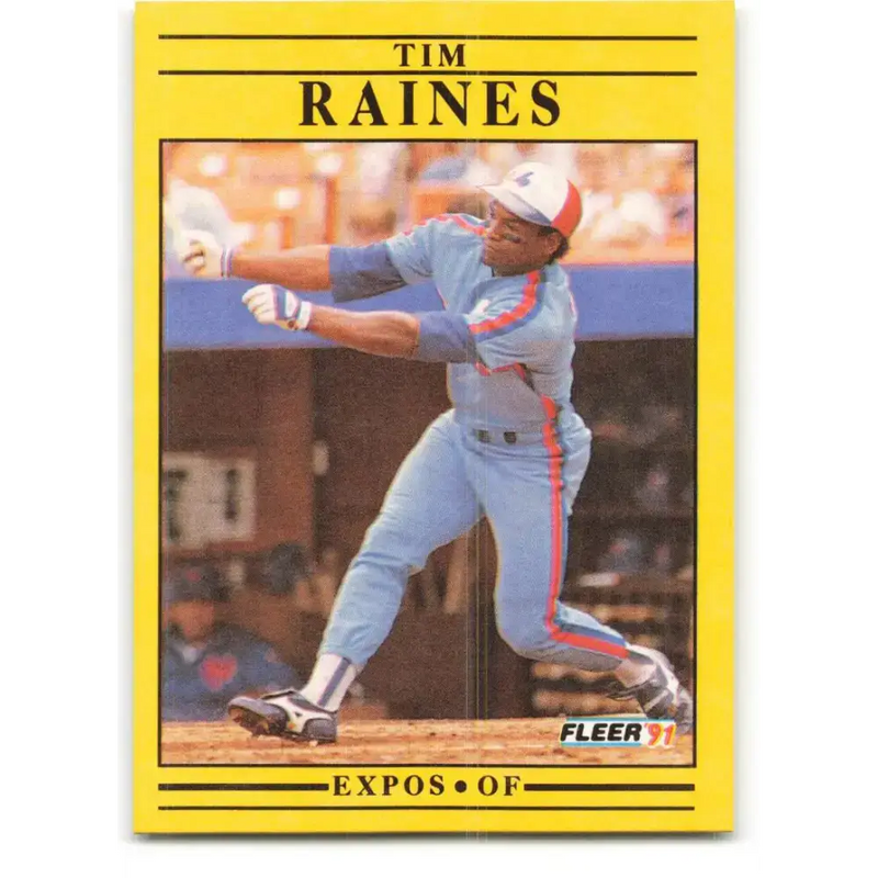 1991 Fleer #244 Tim Raines NM-MT Montreal Expos Baseball Card - Baseball Card Single