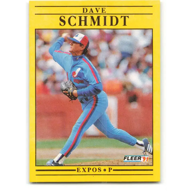 1991 Fleer #249 Dave Schmidt NM-MT Montreal Expos Baseball Card - Baseball Card Single