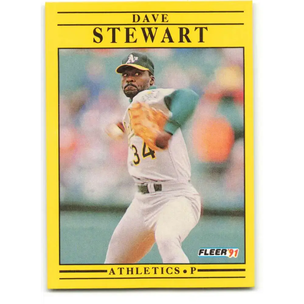 1991 Fleer #25 Dave Stewart NM-MT Oakland Athletics Baseball Card - Baseball Card Single