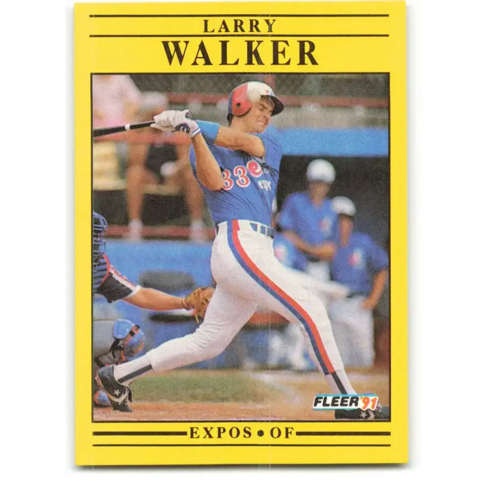 1991 Fleer #250 Larry Walker NM-MT Montreal Expos Baseball Card - Baseball Card Single