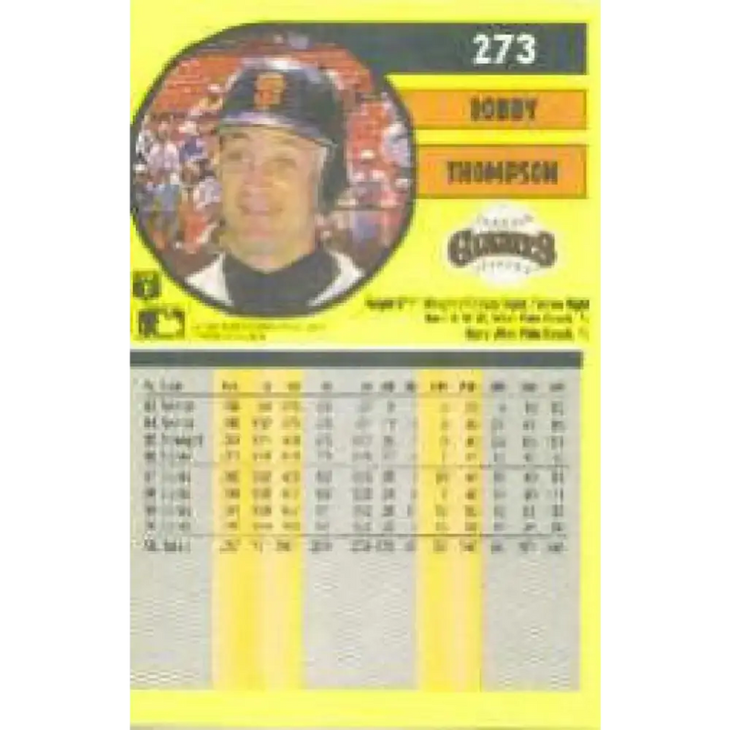 1991 Fleer #273 Robby Thompson NM-MT San Francisco Giants Baseball Card - Baseball Card Single