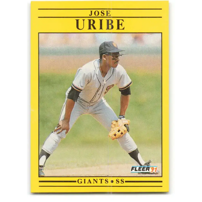 1991 Fleer #275 Jose Uribe NM-MT San Francisco Giants Baseball Card - Baseball Card Single