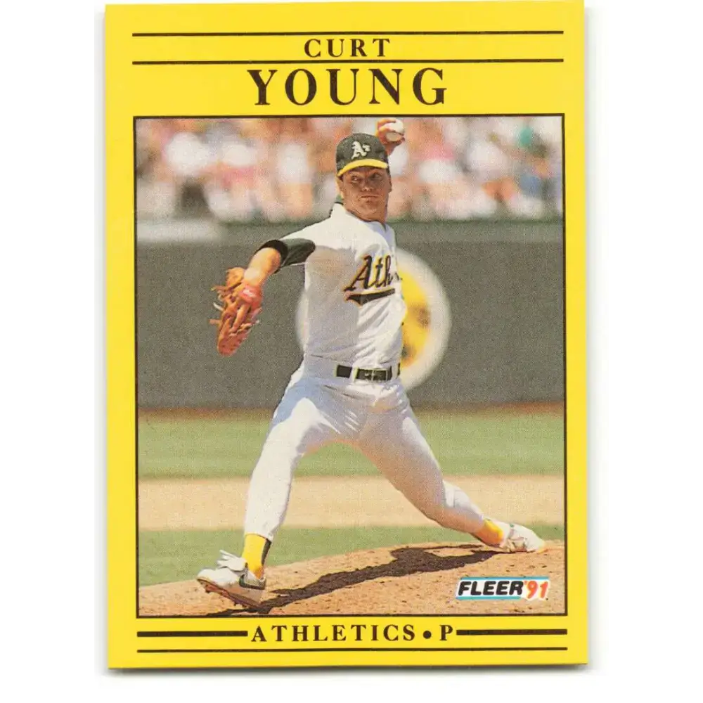 1991 Fleer #28 Curt Young NM-MT Oakland Athletics Baseball Card - Baseball Card Single