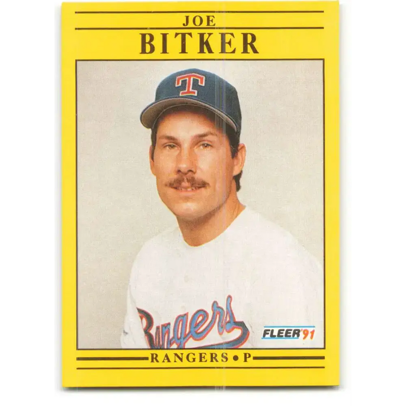 1991 Fleer #281 Joe Bitker NM-MT RC Rookie Texas Rangers Baseball Card - Baseball Card Single
