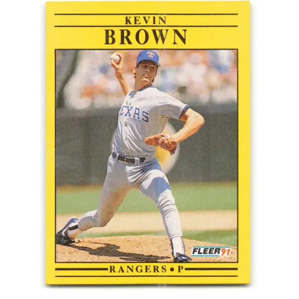 1991 Fleer #282 Kevin Brown NM-MT Texas Rangers Baseball Card - Baseball Card Single