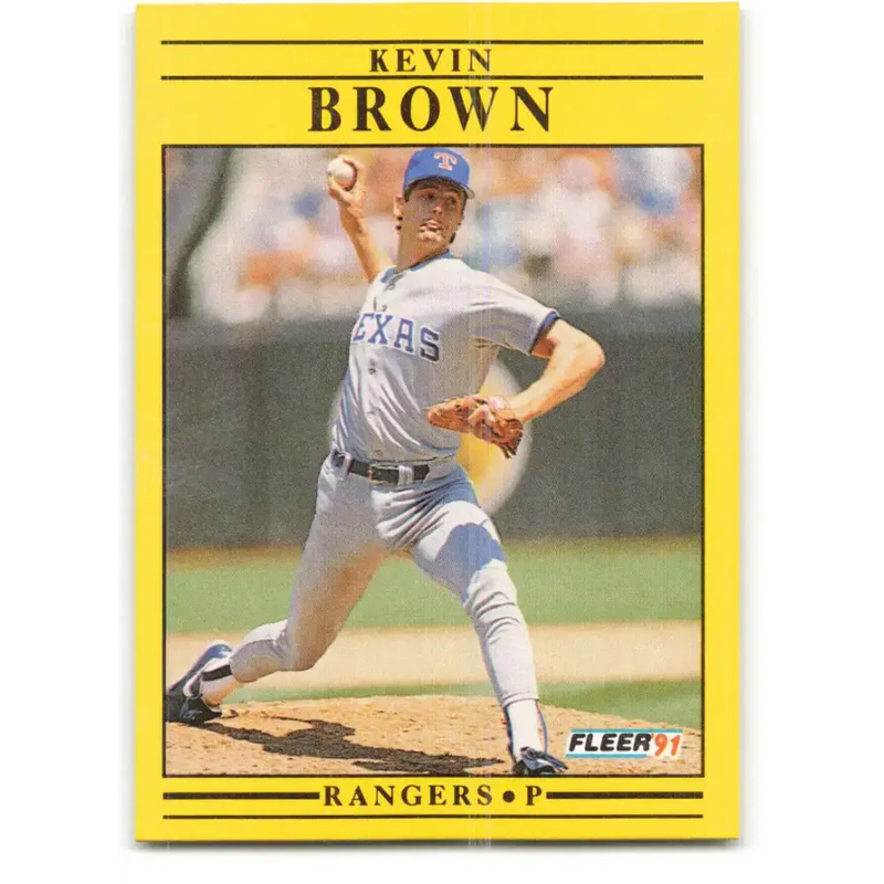 1991 Fleer #282 Kevin Brown NM-MT Texas Rangers Baseball Card - Baseball Card Single