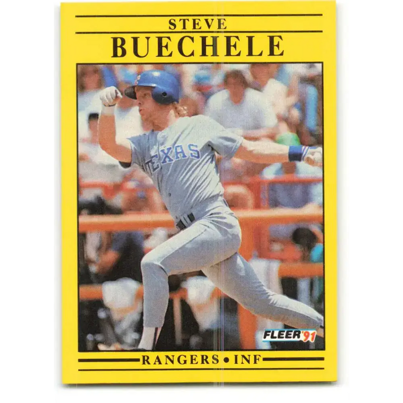 1991 Fleer #283 Steve Buechele NM-MT Texas Rangers Baseball Card - Baseball Card Single
