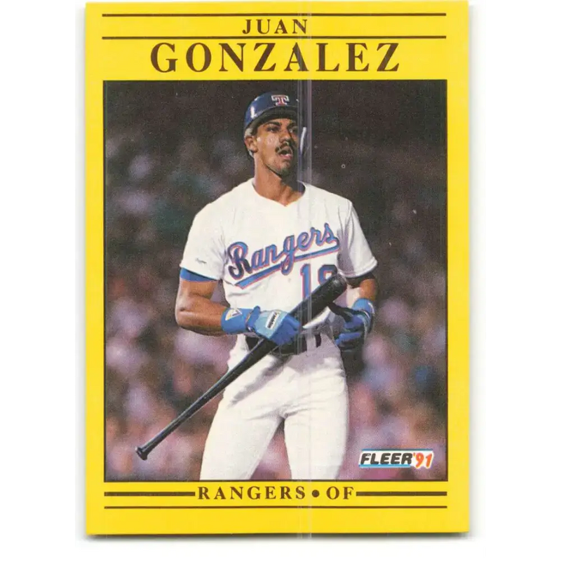1991 Fleer #286 Juan Gonzalez NM-MT Texas Rangers Baseball Card - Baseball Card Single