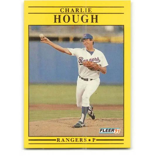 1991 Fleer #288 Charlie Hough NM-MT Texas Rangers Baseball Card - Baseball Card Single