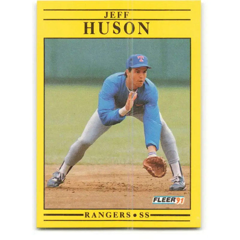 1991 Fleer #289 Jeff Huson NM-MT Texas Rangers Baseball Card - Baseball Card Single