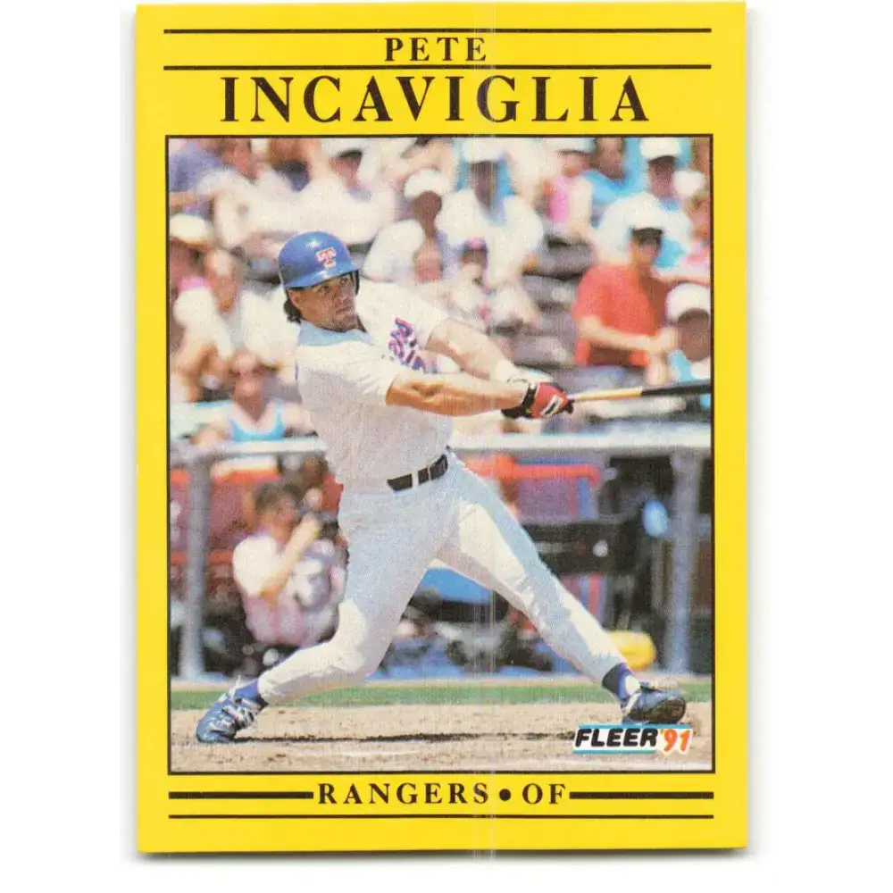 1991 Fleer #290 Pete Incaviglia NM-MT Texas Rangers Baseball Card - Baseball Card Single