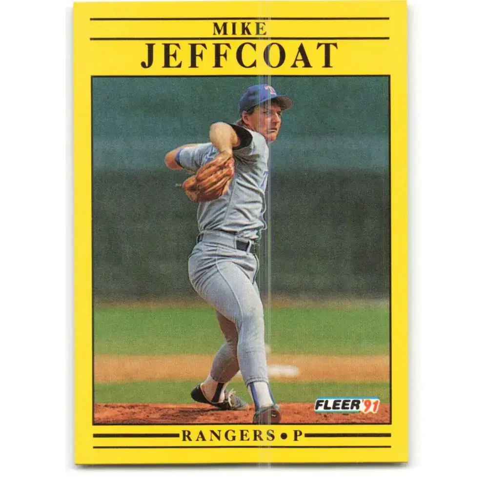 1991 Fleer #291 Mike Jeffcoat NM-MT Texas Rangers Baseball Card - Baseball Card Single