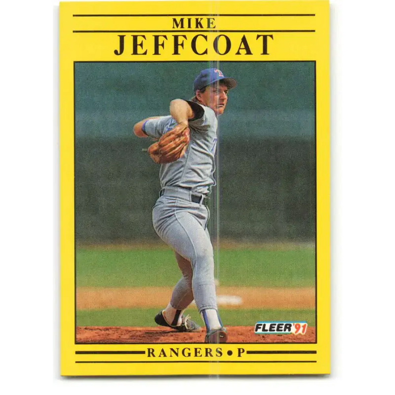 1991 Fleer #291 Mike Jeffcoat NM-MT Texas Rangers Baseball Card - Baseball Card Single