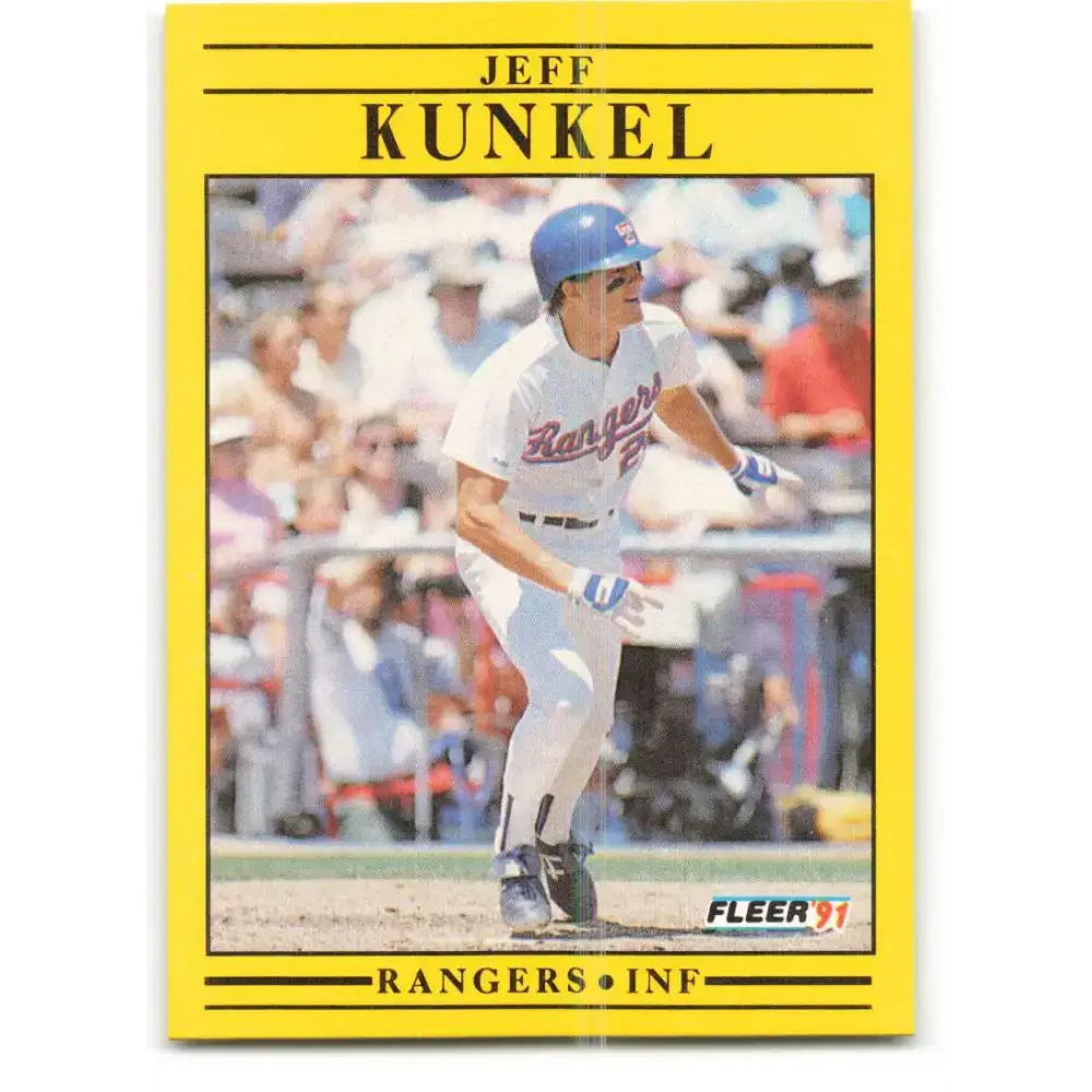 1991 Fleer #292 Jeff Kunkel NM-MT Texas Rangers Baseball Card - Baseball Card Single