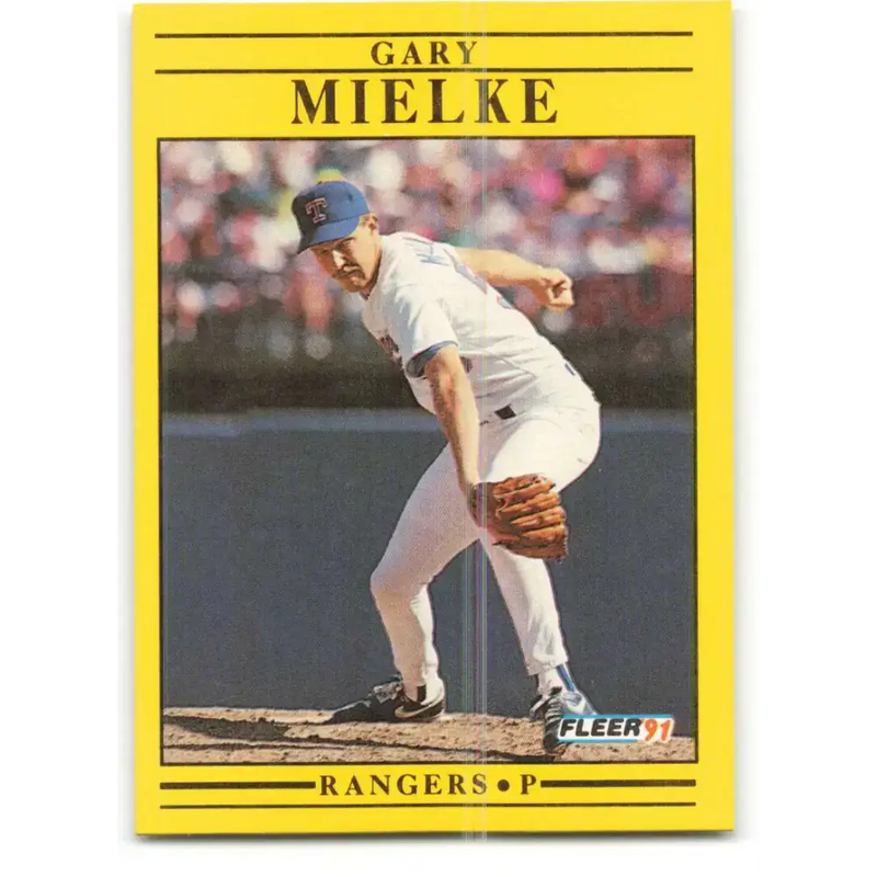 1991 Fleer #293 Gary Mielke NM-MT Texas Rangers Baseball Card - Baseball Card Single