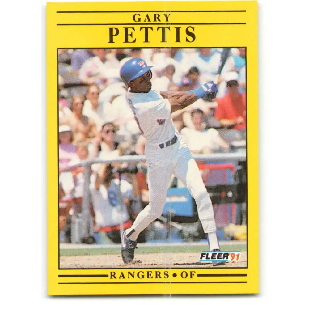 1991 Fleer #297 Gary Pettis NM-MT Texas Rangers Baseball Card - Baseball Card Single