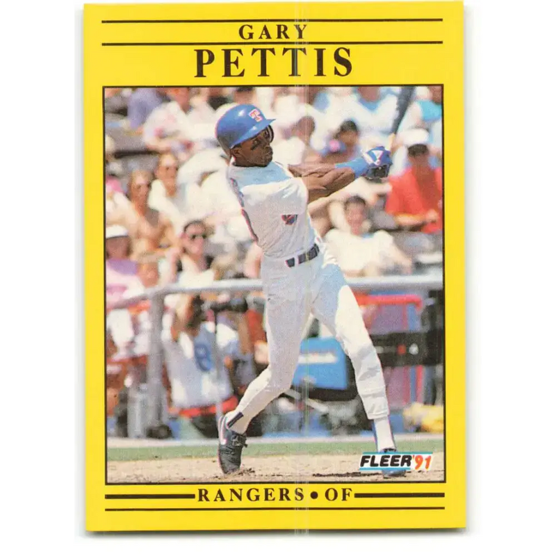 1991 Fleer #297 Gary Pettis NM-MT Texas Rangers Baseball Card - Baseball Card Single