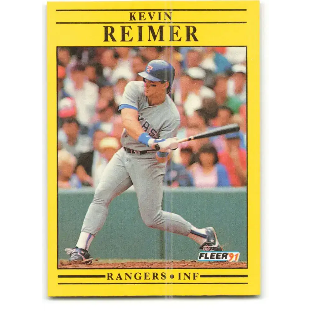 1991 Fleer #298 Kevin Reimer NM-MT Texas Rangers Baseball Card - Baseball Card Single