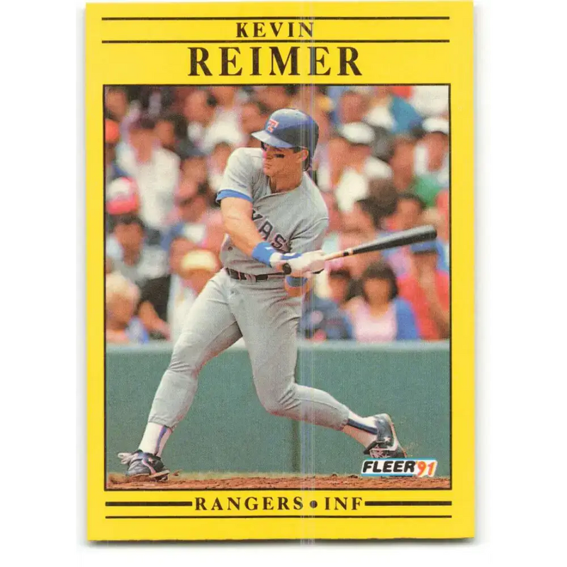 1991 Fleer #298 Kevin Reimer NM-MT Texas Rangers Baseball Card - Baseball Card Single