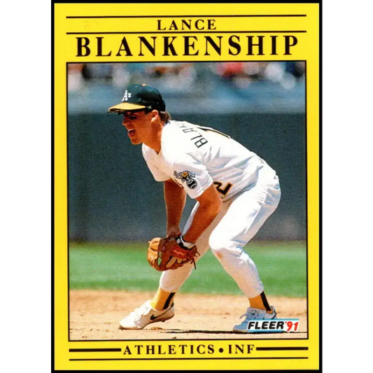 1991 Fleer #3 Lance Blankenship NM-MT Oakland Athletics Baseball Card